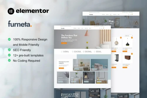 best furniture shop Elementor template kit download