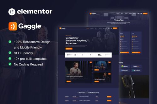 Gaggle - Comedian & Entertainment Show Elementor Pro Template Kit