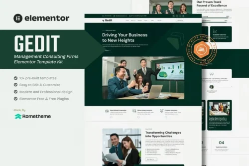 best management consulting Elementor template kit download