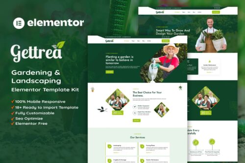 Gettrea - Gardening & Landscaping Elementor Template Kit