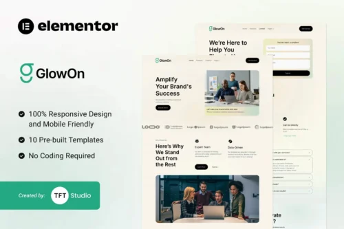 best GlowOn Elementor template kit digital marketing agencies