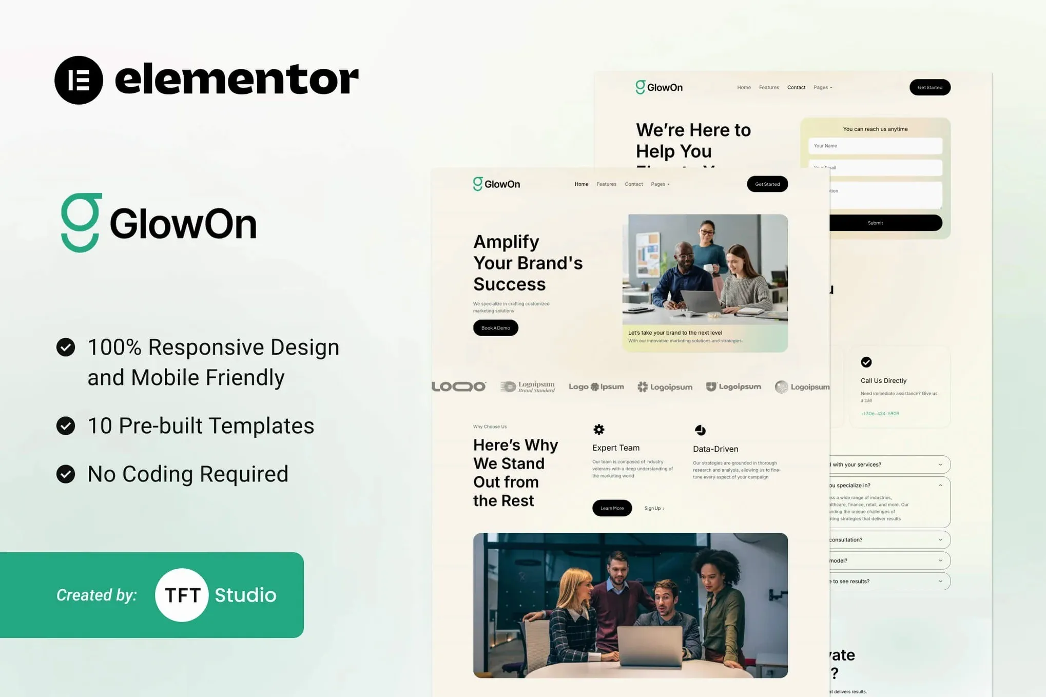 GlowOn - Digital Marketing Agencies, Modern Elementor Template Kit best GlowOn Elementor template kit digital marketing agencies