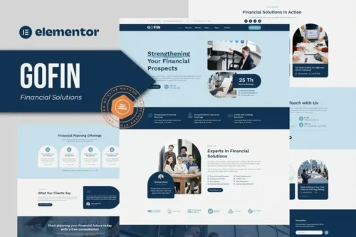 best financial Elementor template kit instant download