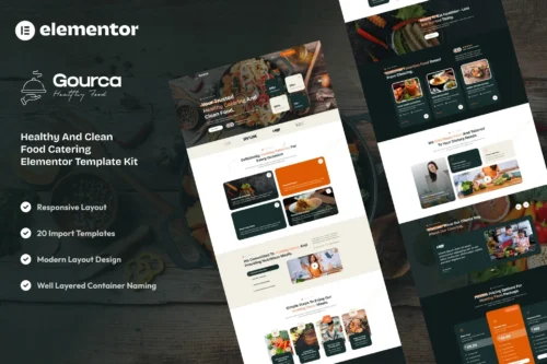 best healthy food catering Elementor template instant download