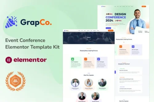 best Grafco event conference Elementor template kit download