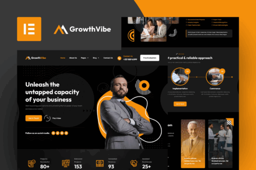 Growth Vibe - Business Consulting Elementor Pro Template Kit
