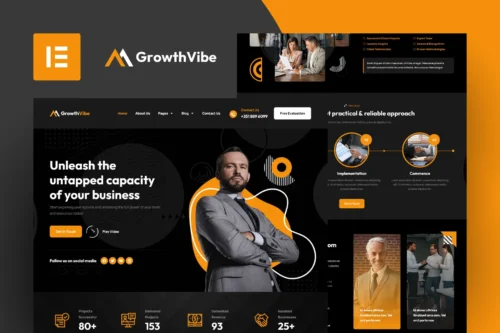 best Growth Vibe Elementor template kit for consulting business download