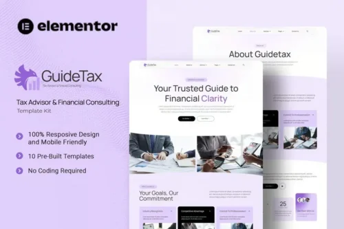 best GuideTax Elementor template instant download