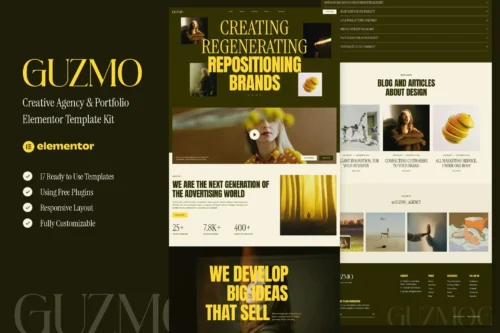 best creative agency portfolio template Elementor instant download