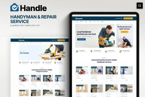 best handyman Elementor website template instant download