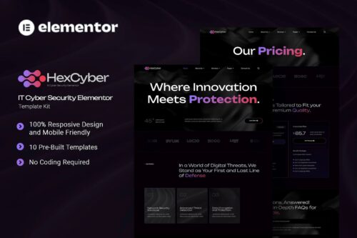 Hexcyber - IT Cyber Security Elementor Template Kit