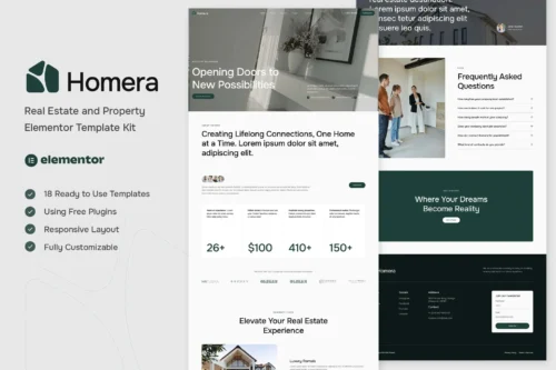 best Homera Elementor real estate template download