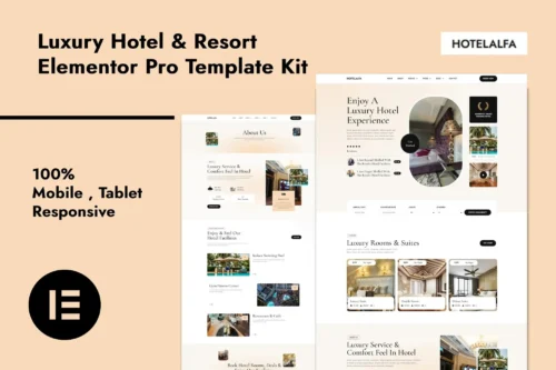 HotelAlfa Luxury Hotel Resort Elementor Pro Template Kit