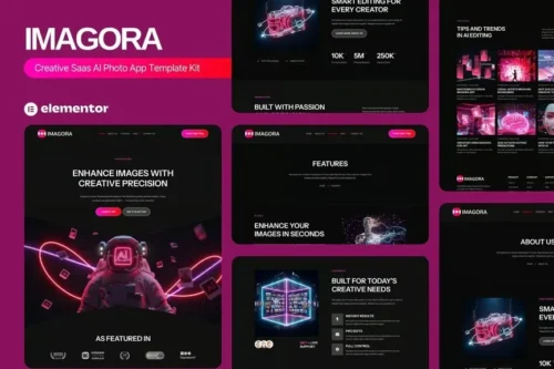 best Imagora Elementor template kit for AI photo apps download