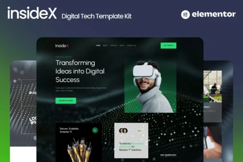 best IT solution Elementor template kit instant download