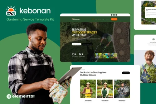 best landscape gardening Elementor template kit download