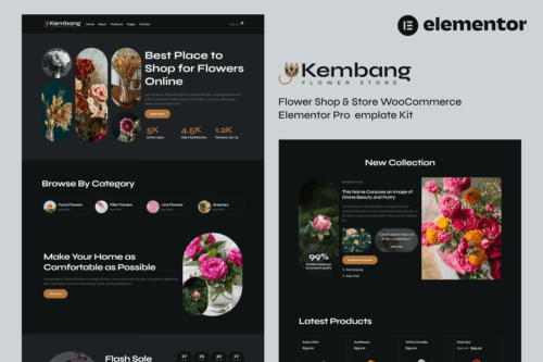 Kembang - Flower Shop & Store WooCommerce Elementor Pro Template Kit