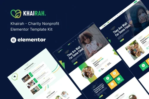 best nonprofit charity Elementor template kit instant download