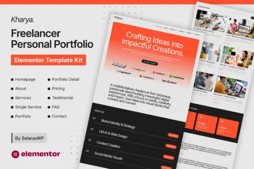 best Elementor freelancer CV template kit instant download
