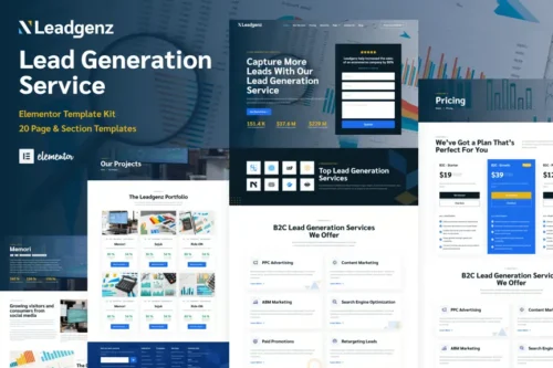 best lead generation agency Elementor template download