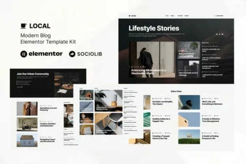best modern blog Elementor template kit instant download