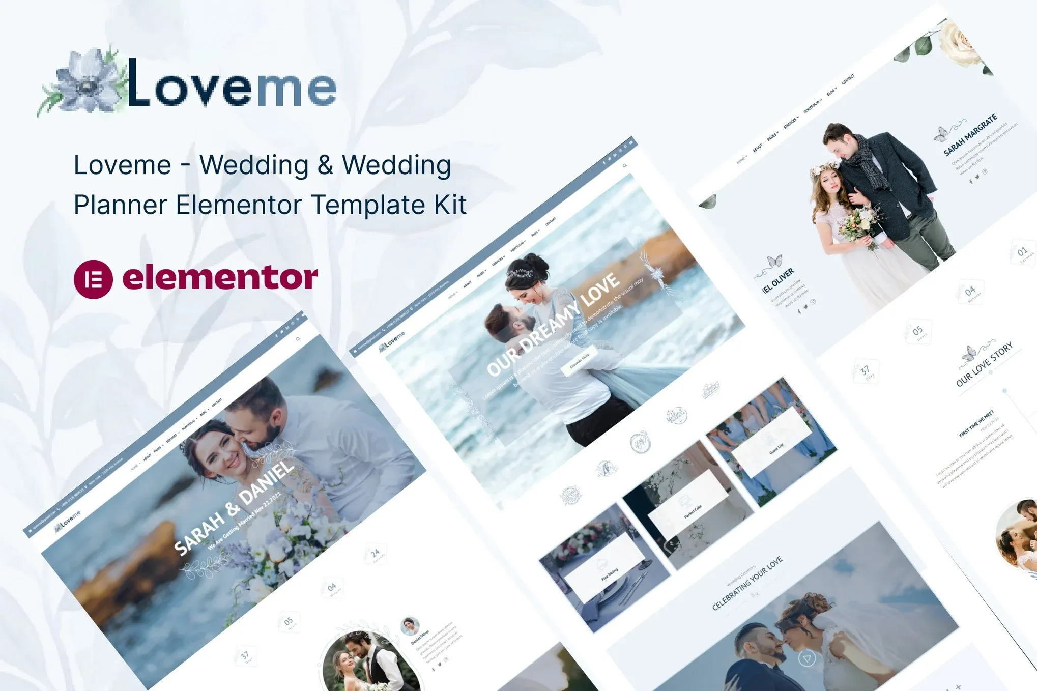 Loveme – Wedding & Wedding Planner Elementor Template Kit best wedding planner Elementor template kit instant download