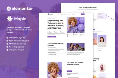 Maple - Wellness & Lifestyle Coaching Elementor Template Kit