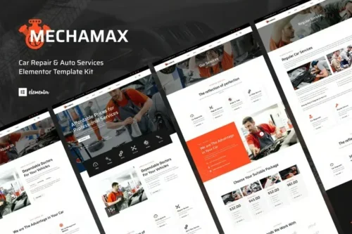 best car repair Elementor template kit instant download