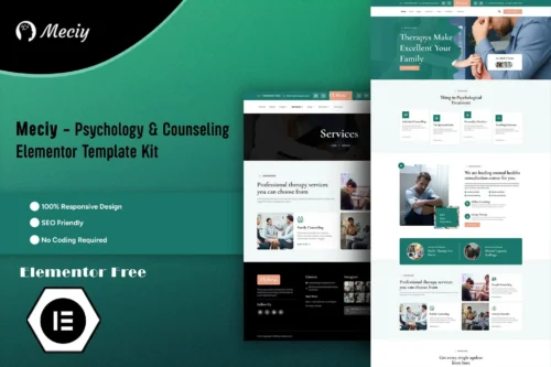 best psychology Elementor template kit instant download