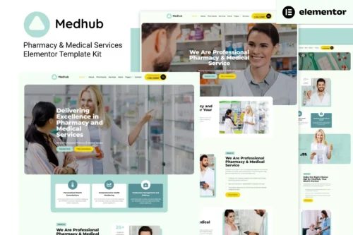 best MedHub pharmacy Elementor template download