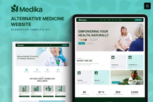 best Medika Elementor template alternative medicine website download