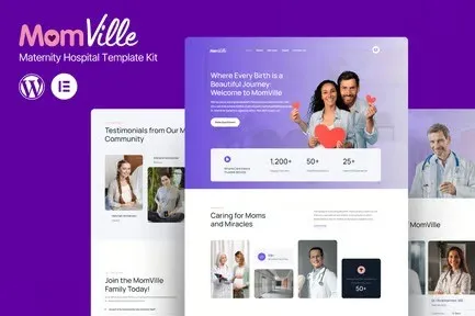best maternity hospital Elementor template premium download