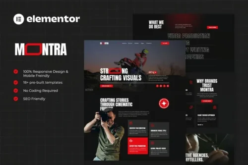 best film production website template for Elementor instant download