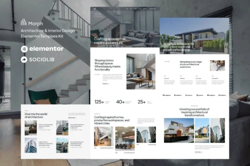 best architecture Elementor template kit instant download
