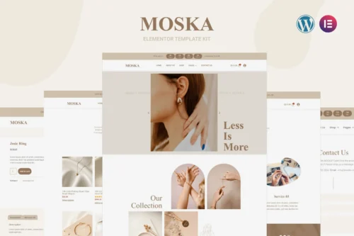 best Moska fashion jewelry Elementor template kit download
