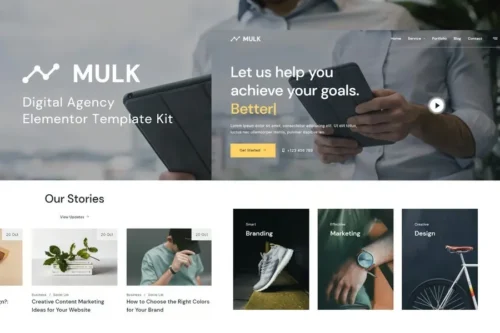 best Mulk digital agency Elementor template kit download