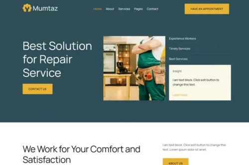 best Mumtaz Elementor appliance repair template download