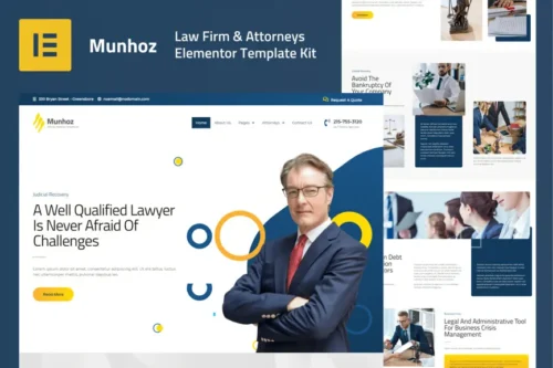 best law firm Elementor template kit download