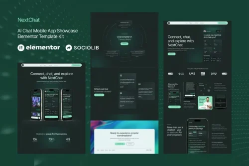 best AI chat app Elementor template instant download