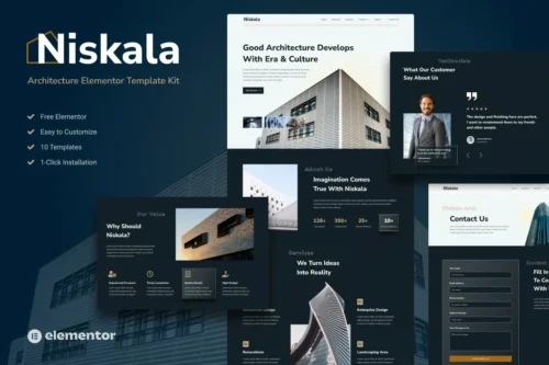 best architecture elementor template kit premium download