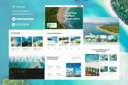 best Nomad Elementor template kit for travel agencies download
