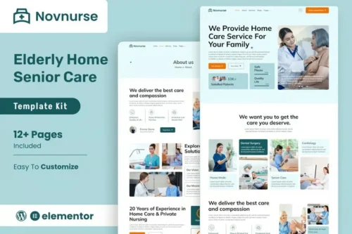 best Novnurse Elementor template for senior care website download
