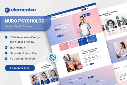 best mental health therapy elementor template kit download