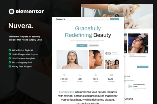 best plastic surgery clinic template Elementor download
