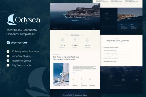 best Odysea yacht club Elementor template instant download