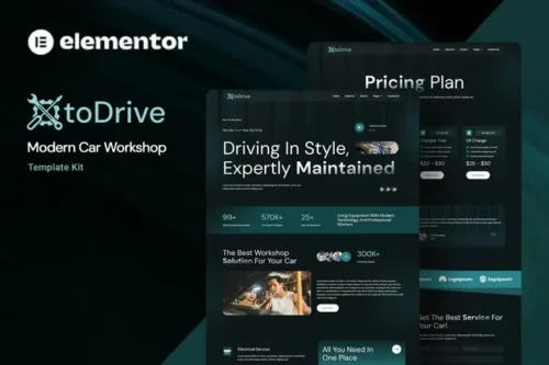 best Otodrive car workshop Elementor template kit download