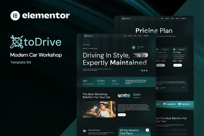 Otodrive - Modern Car Workshop Elementor Template Kit best Otodrive car workshop Elementor template kit download