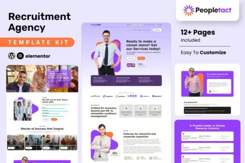 best PeopleTact recruitment agency template instant download