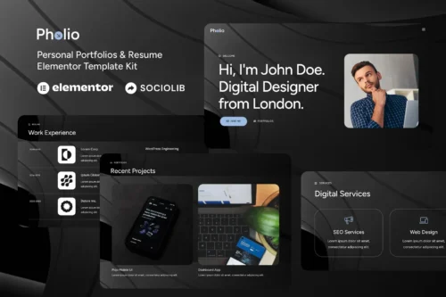 best Pholio Elementor portfolio template download
