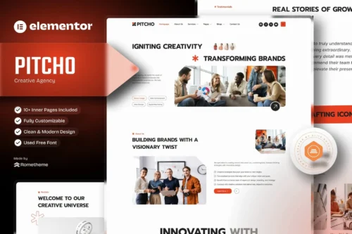 best creative agency Elementor template kit instant download